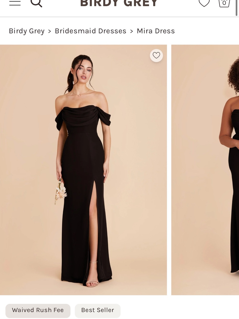 Birdy Grey Mira Strapless Black Evening Gown